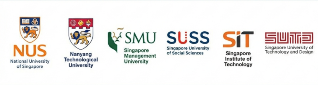 NUS, NTU, SMU, SUSS, SIT, SUTD